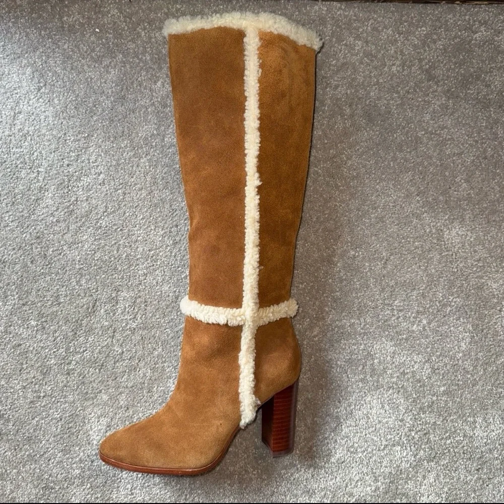 NWOB/UNWORN Lauren Ralph Lauren Suede and Shearling Pull-On Knee Boot in Size 6M - Picture 9 of 9